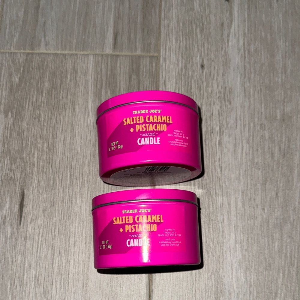 Trader Joe's Salted Caramel & Pistachio Scented Candles (set of 2)